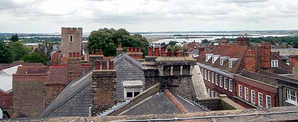 view from the roof of maldon moot hall